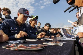 Autograph session at GT World Challenge America Powered by AWS, #46 BMW M4 GT3 EVO of Valentino Rossi / Kelvin Van Der Linde / Charles Weerts, Team WRT, Indy 8H, IGTC, Pro, SRO America, Indianapolis Motor Speedway, Indianapolis, IN, Oct 16&ndash;19, 2025
 | Fabian Lagunas | www.lagunasphotography.com | For SRO Motorsports Group 2025