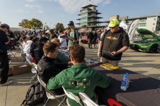 Autograph session at GT World Challenge America Powered by AWS #120 Porsche 911 GT3 R (992) of Adam Adelson / Elliott Skeer / Laurin Heinrich, Wright Motorsports, Indy 8H, IGTC, Pro, SRO America, Indianapolis Motor Speedway, Indianapolis, IN, Oct 16&ndash;19, 2 | Fabian Lagunas | www.lagunasphotography.com | For SRO Motorsports Group 2025