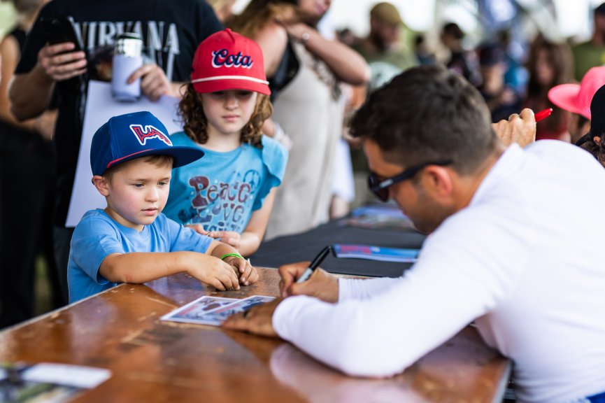Autograph session at GT World Challenge America Powered by AWS, SRO America, Circuit of the Americas, Austin, TX, April 25-27, 2025.
